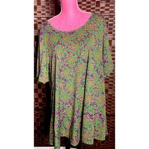 💚💜LULAROE PERFECT T- PURPLE GOLD GREEN 3XL